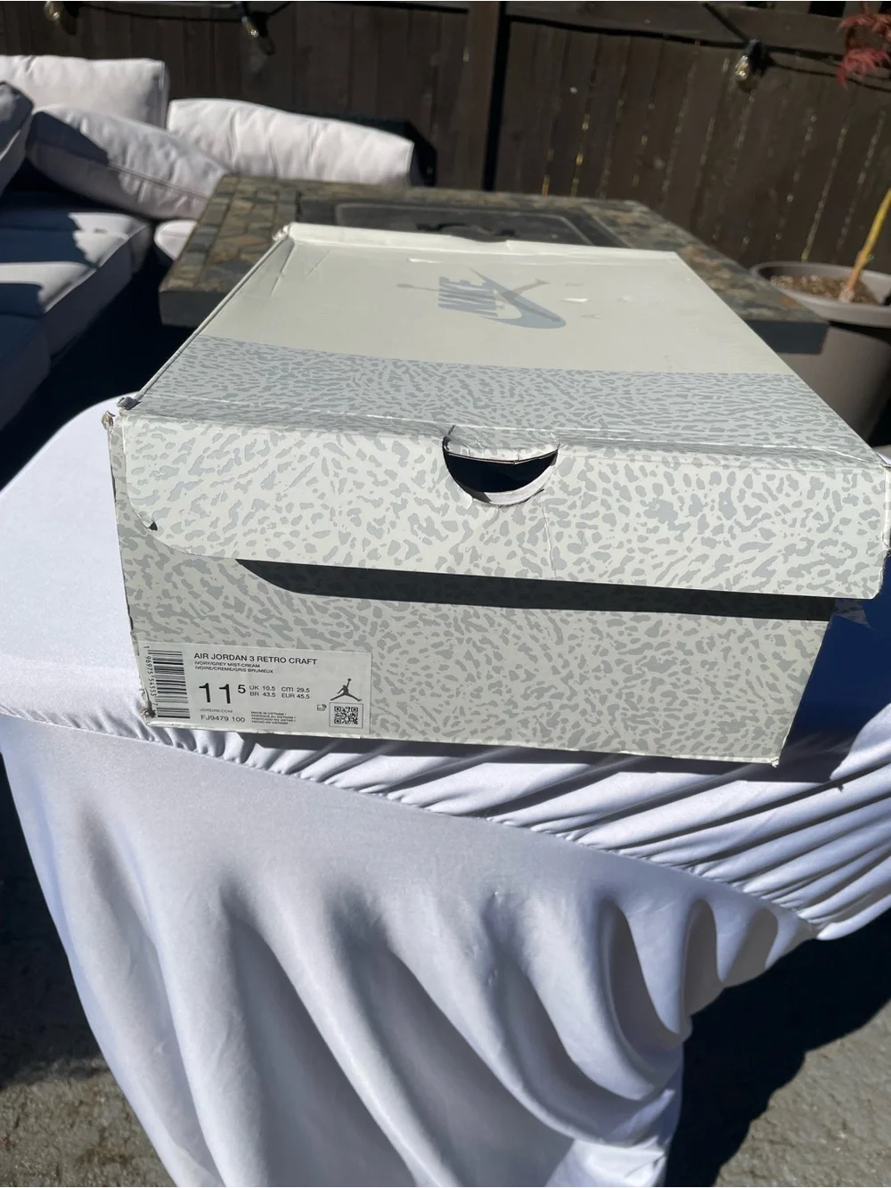 Retro Jordan 3 Craft Ivory Size 11.5 with Box Great Condition OG All  🔥🔥